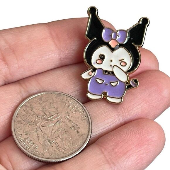 Baby Bunny Purple Kawaii Chibi Enamel Pin - Picture 6 of 12